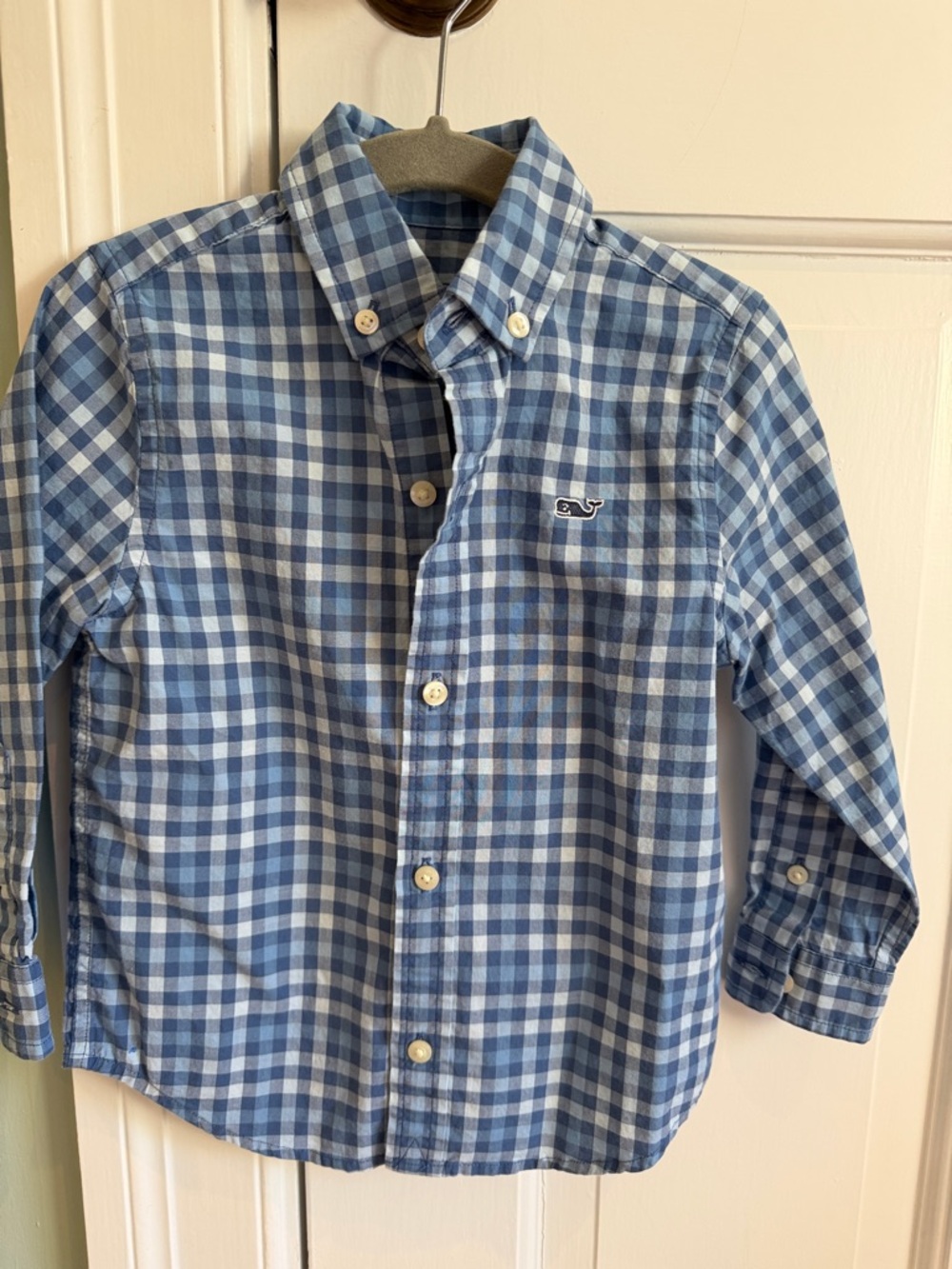 Vineyard Vines Boys Blue Gingham Button-Down Shirt